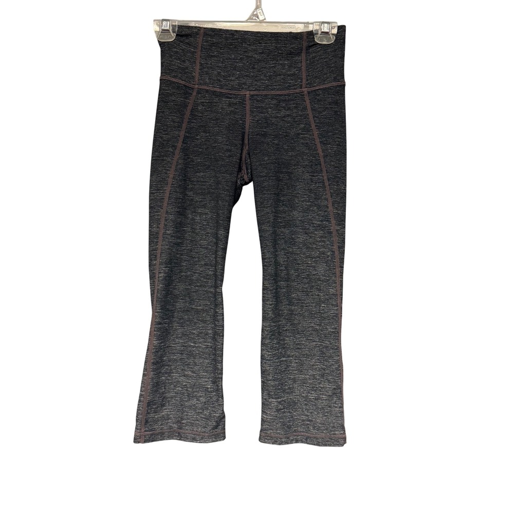 Lululemon Size 2 Gather and Crow Crops Flare Leggings Gray Heathered Athletic